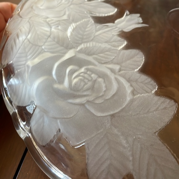 Mikasa Studio Nova Winter Rose serving reversed frosted cameo Platter 14” - Picture 5 of 6